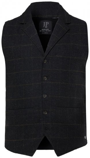 JP1880 851395 Joustava ruudullinen tweed-liivi Musta - Puvut ja pikkutakit - Pukuja suurissa mitoissa