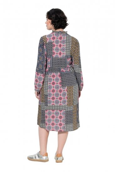 Ulla Popken 851546 Kuviollinen midimekko Sinapinkeltainen - Midimekot - Midimekot isoissa ko'oissa