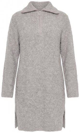 Ulla Popken 851563 Pitkähihainen neulemekko Beige - Naisten mekot isot koot - Mekot kaikille koille