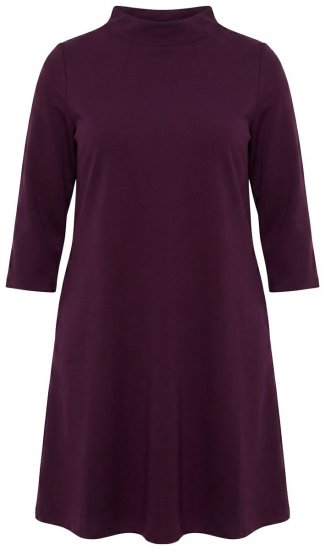 Ulla Popken 851664 Jerseymekko poolokauluksella Luumu - Naisten mekot isot koot - Mekot kaikille koille