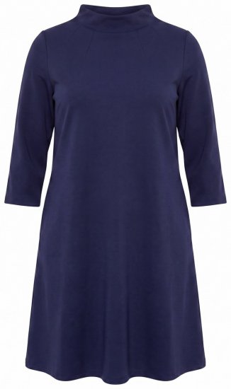 Ulla Popken 851664 A-linjainen jerseymekko taskuilla Tummansininen - Naisten mekot isot koot - Mekot kaikille koille