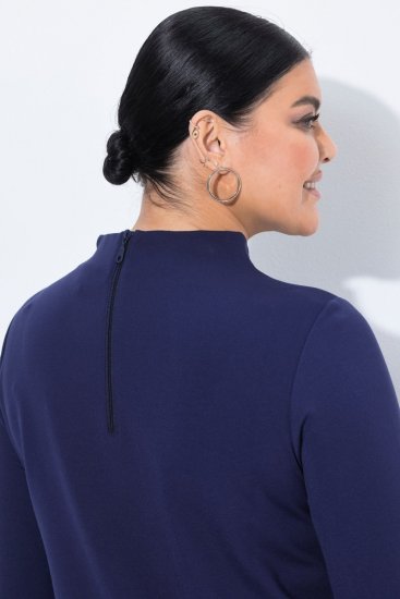Ulla Popken 851664 A-linjainen jerseymekko taskuilla Tummansininen - Naisten mekot isot koot - Mekot kaikille koille