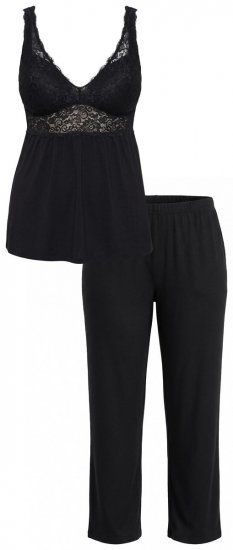 Ulla Popken 851693 Pyjama Musta - Pyjama/Loungewear - 