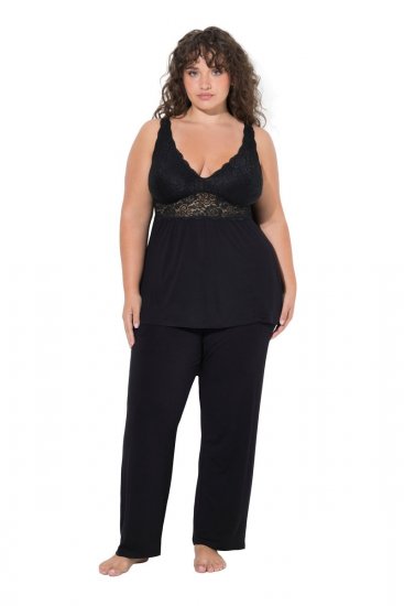 Ulla Popken 851693 Pyjama Musta - Pyjama/Loungewear - 