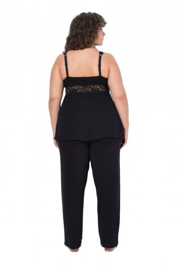 Ulla Popken 851693 Pyjama Musta - Pyjama/Loungewear - 