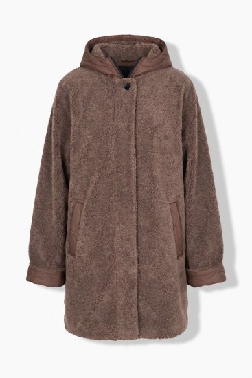 Ulla Popken 851809 Teddytakki Vaaleanruskea - Takit - Naisten takit plus-koossa