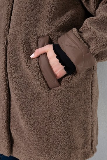 Ulla Popken 851809 Teddytakki Vaaleanruskea - Takit - Naisten takit plus-koossa
