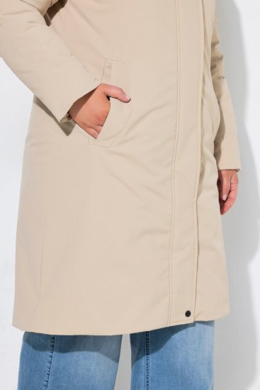 Ulla Popken 851811 Toppattu takki Beige - Pitkät takit - Naisten takit isoissa kooissa