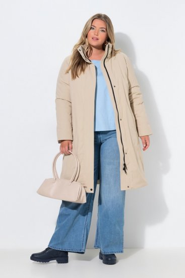 Ulla Popken 851811 Toppattu takki Beige - Pitkät takit - Naisten takit isoissa kooissa