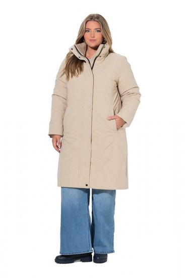 Ulla Popken 851811 Toppattu takki Beige - Pitkät takit - Naisten takit isoissa kooissa