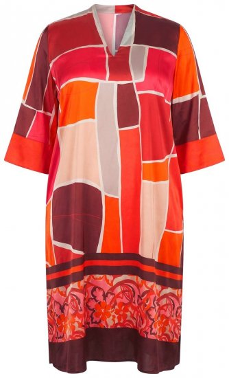Ulla Popken 852024 A-linjainen midimekko 3/4-hihoilla Roosa - Midimekot - Midimekot isoissa ko'oissa
