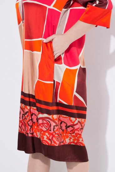 Ulla Popken 852024 A-linjainen midimekko 3/4-hihoilla Roosa - Midimekot - Midimekot isoissa ko'oissa