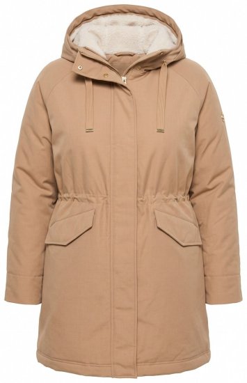 Ulla Popken 852028 Parka Beige - Pitkät takit - Naisten takit isoissa kooissa