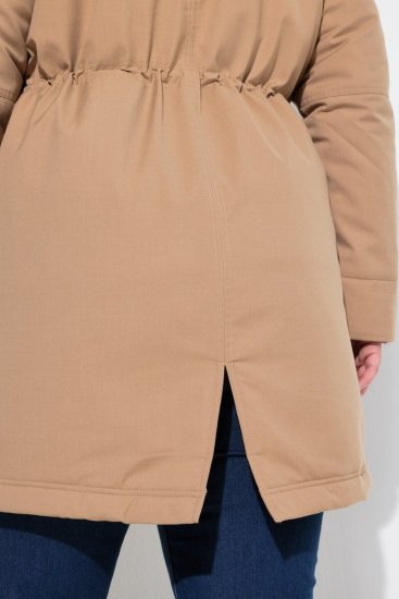 Ulla Popken 852028 Parka Beige - Pitkät takit - Naisten takit isoissa kooissa