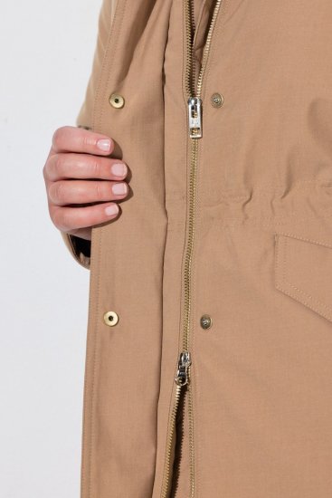 Ulla Popken 852028 Parka Beige - Pitkät takit - Naisten takit isoissa kooissa