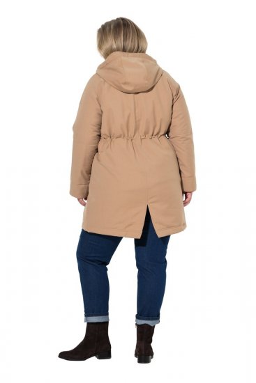 Ulla Popken 852028 Parka Beige - Pitkät takit - Naisten takit isoissa kooissa