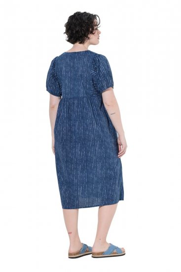Ulla Popken 852214 Raidallinen midimekko Tummansininen - Midimekot - Midimekot isoissa ko'oissa