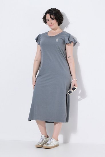 Ulla Popken 852218 Lyhythihainen midimekko Harmaa - Midimekot - Midimekot isoissa ko'oissa