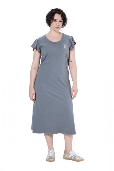 Ulla Popken 852218 Lyhythihainen midimekko Harmaa - Midimekot - Midimekot isoissa ko'oissa