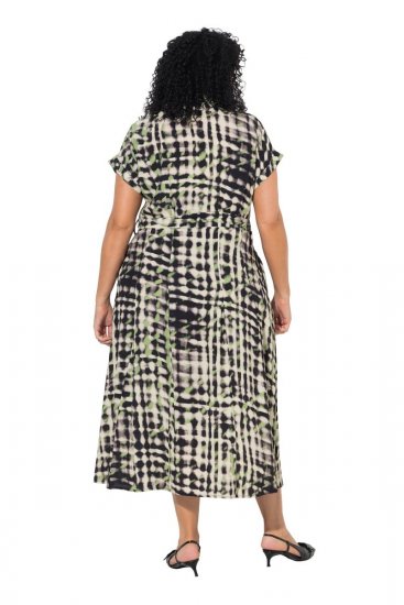 Ulla Popken 852257 Kuviollinen maksimekko Taupe - Maksimekot - Isojen kokojen maksimekot