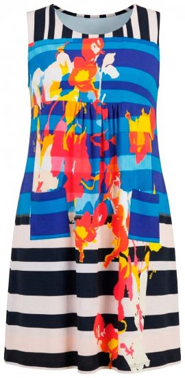 Ulla Popken 852308 Raidallinen jerseymekko Tummansininen - Trikoomekot - 