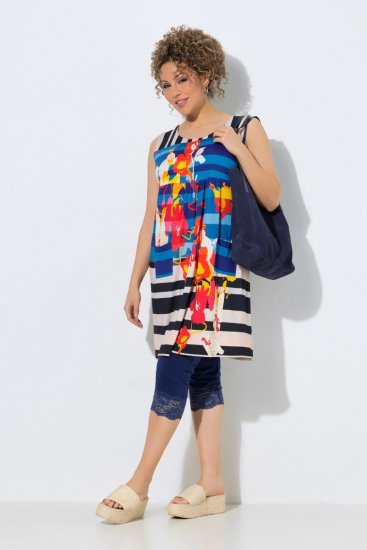 Ulla Popken 852308 Raidallinen jerseymekko Tummansininen - Trikoomekot - 