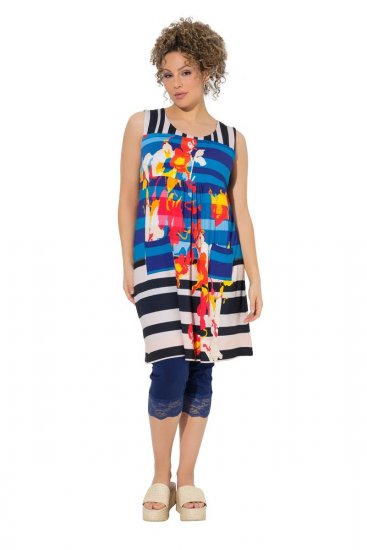 Ulla Popken 852308 Raidallinen jerseymekko Tummansininen - Trikoomekot - 