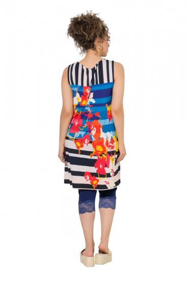 Ulla Popken 852308 Raidallinen jerseymekko Tummansininen - Trikoomekot - 