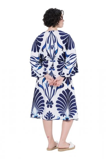 Ulla Popken 852314 Kuviollinen mekko Valkoinen - Midimekot - Midimekot isoissa ko'oissa