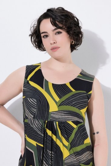 Ulla Popken 852329 Raidallinen jerseymekko Oliivinvihreä - Trikoomekot - 