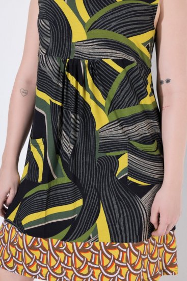 Ulla Popken 852329 Raidallinen jerseymekko Oliivinvihreä - Trikoomekot - 