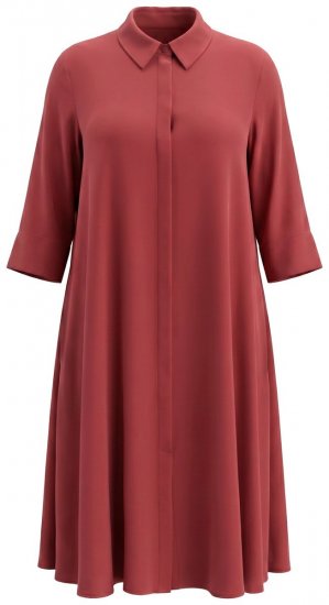 Ulla Popken 852542 Paitamekko 3/4-hihoilla Ruskea - Paitamekot - 