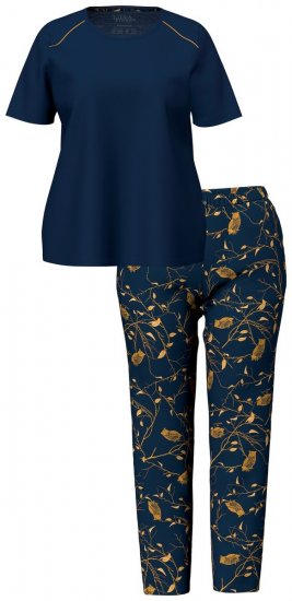 Ulla Popken 852577 Kuviollinen pyjama Tummansininen - Pyjama/Loungewear - 