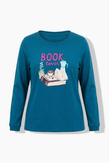 Ulla Popken 852710 Pitkähihainen oleskelupaita Petrooli - Pyjama/Loungewear - 
