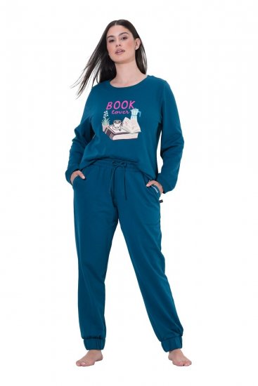 Ulla Popken 852725 Oleskeluhousut Petrooli - Pyjama/Loungewear - 
