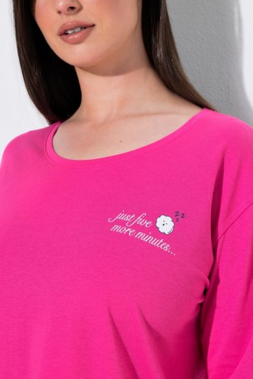 Ulla Popken 852747 Pitkähihainen pyjaman yläosa Roosa - Pyjama/Loungewear - 
