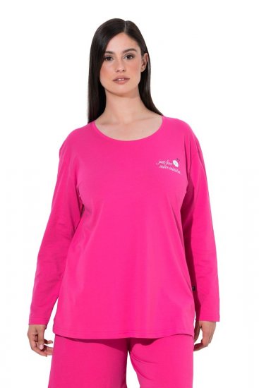 Ulla Popken 852747 Pitkähihainen pyjaman yläosa Roosa - Pyjama/Loungewear - 