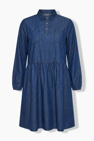 Ulla Popken 852768 A-linjainen farkkumekko taskuilla Denimsininen - Naisten mekot isot koot - Mekot kaikille koille
