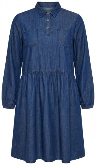 Ulla Popken 852768 A-linjainen farkkumekko taskuilla Denimsininen - Naisten mekot isot koot - Mekot kaikille koille