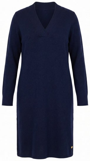 Ulla Popken 853077 Pitkähihainen neulemekko Tummansininen - Neulemekot - 
