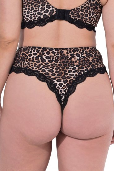 Ulla Popken 853106 Eläinkuvioiset string-alushousut Musta - Alushousut - 