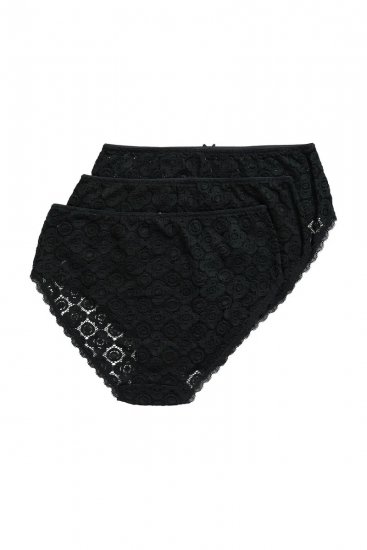 Ulla Popken 853495 Kukkakuvioiset alushousut 3 kpl Musta - Alushousut - 