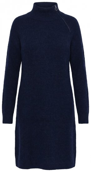 Ulla Popken 853504 Neulemekko poolokauluksella Tummansininen - Naisten mekot isot koot - Mekot kaikille koille