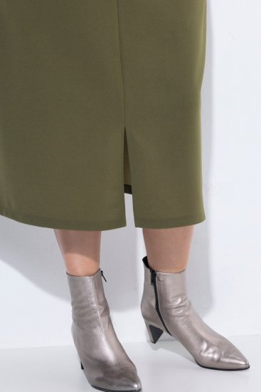 Ulla Popken 853510 Midimekko taskuilla Khaki - Midimekot - Midimekot isoissa ko'oissa