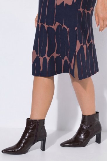 Ulla Popken 853590 Kuviollinen jerseymekko 3/4-hihoilla Tummansininen - Naisten mekot isot koot - Mekot kaikille koille