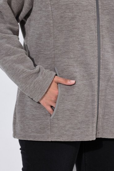Ulla Popken 853668 Fleecetakki pystykauluksella Harmaa - Fleecevaatteet - 