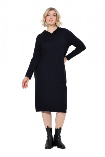 Ulla Popken 853669 Pitkähihainen collegemekko hupulla Tummansininen - Collegemekot - 