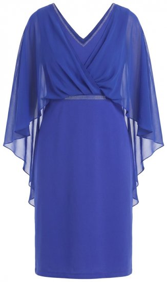 Ulla Popken 853675 Sifonkimekko 3/4-hihoilla Sininen - Iltapuvut - Juhlamekot plus-koossa