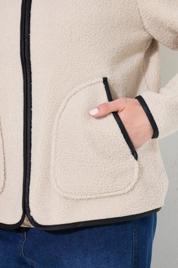 Ulla Popken 853685 Teddytakki Samppanja - Takit - Naisten takit plus-koossa