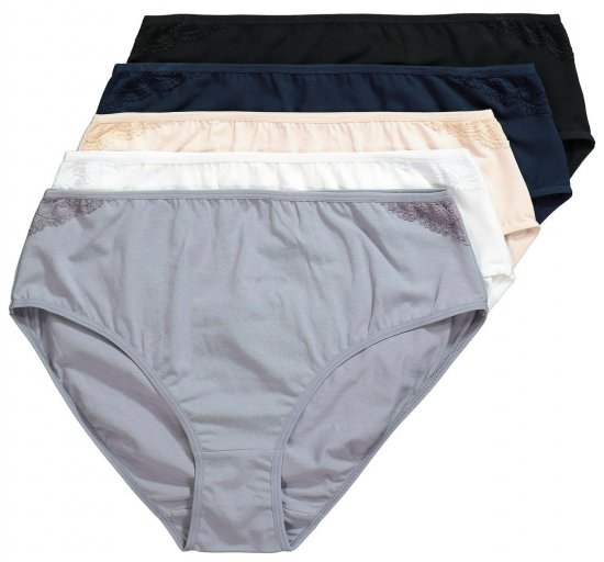 Ulla Popken 853698 Alushousut pitsillä 5 kpl Musta - Alushousut - 